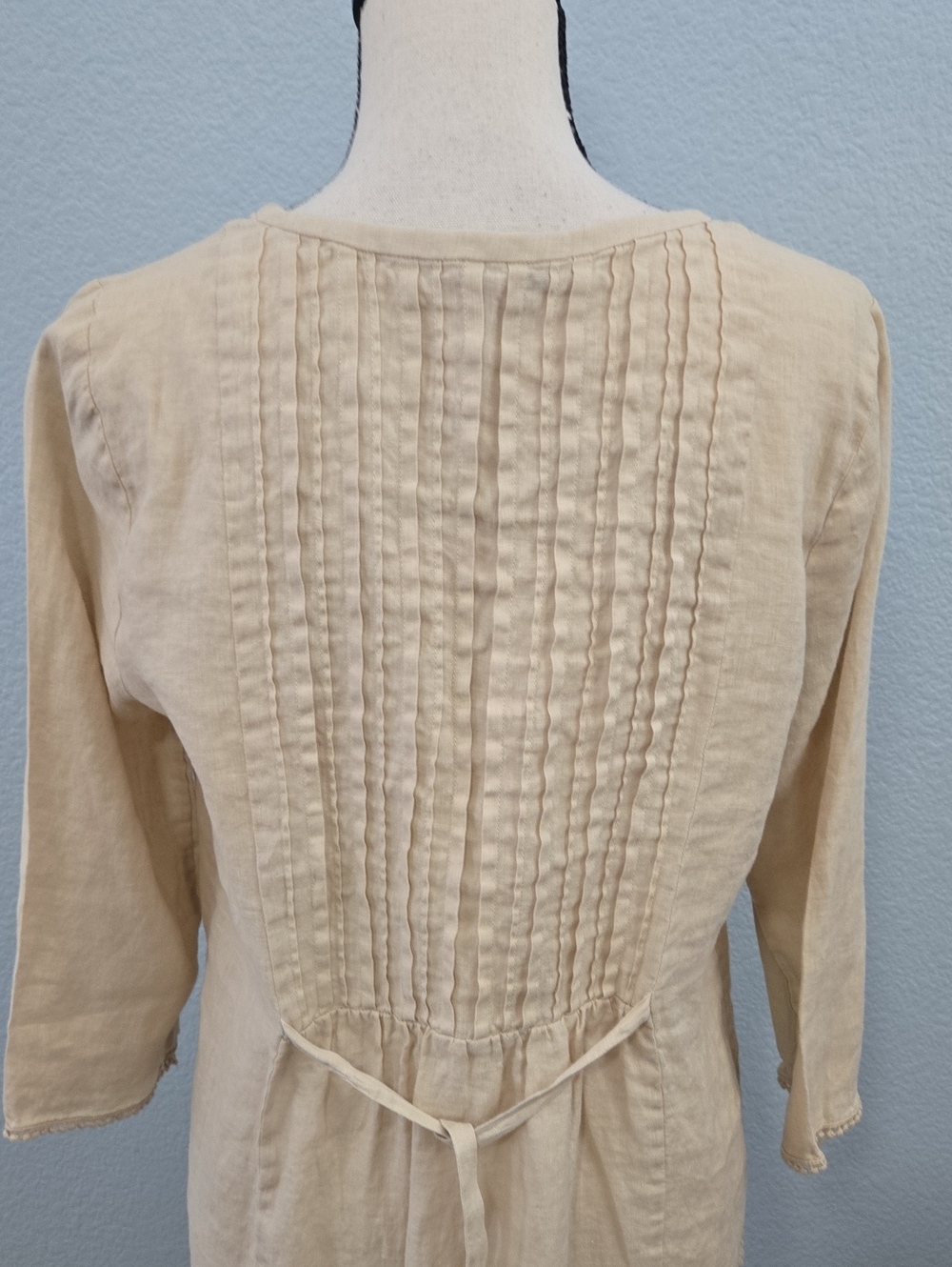 CALYPSO ST BARTH Pintuck Peasant Tunic Henley Cotton Sz Medium Cotton - Picture 7 of 10